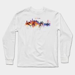 San Francisco watercolor skyline Long Sleeve T-Shirt
